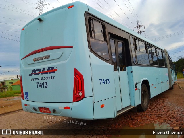 SOUL - Sociedade de Ônibus União Ltda. 7413 na cidade de Alvorada, Rio Grande do Sul, Brasil, por Elizeu Oliveira. ID da foto: 10388203.