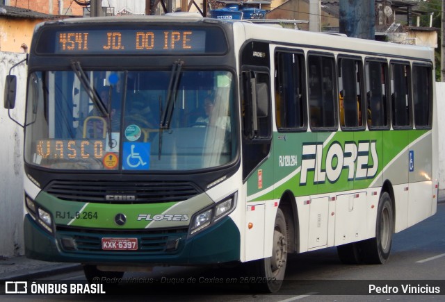Transportes Flores RJ 128.264 na cidade de Duque de Caxias, Rio de Janeiro, Brasil, por Pedro Vinicius. ID da foto: 10392799.