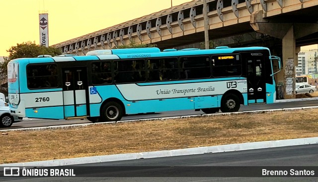 UTB - União Transporte Brasília 2760 na cidade de Guará, Distrito Federal, Brasil, por Brenno Santos. Número da foto: #10392612.
