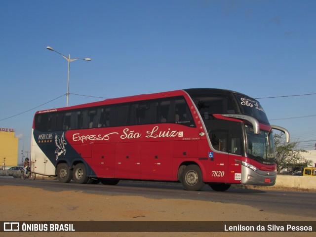 Expresso São Luiz 7820 na cidade de Caruaru, Pernambuco, Brasil, por Lenilson da Silva Pessoa. ID da foto: 10396216.