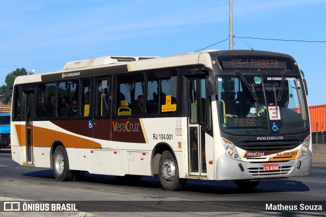 Auto Ônibus Vera Cruz RJ 104.001 na cidade de Duque de Caxias, Rio de Janeiro, Brasil, por Matheus Souza. Número da foto: #10339338.