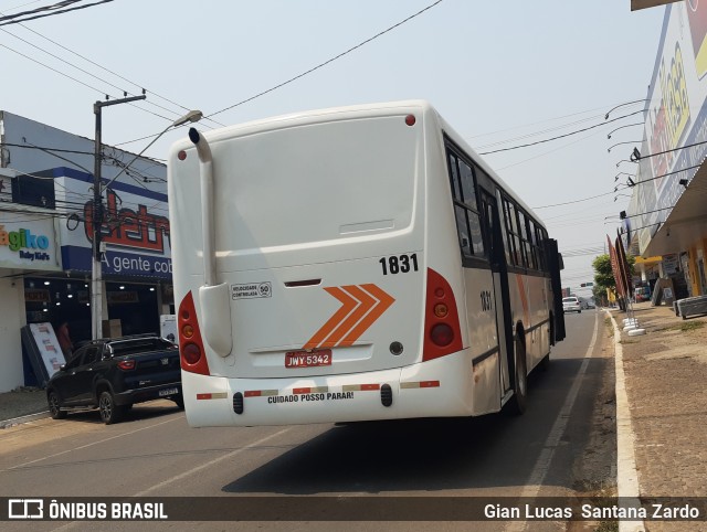 Transvida Transporte Coletivo 1831 na cidade de Ji-Paraná, Rondônia, Brasil, por Gian Lucas  Santana Zardo. Número da foto: #10340005.