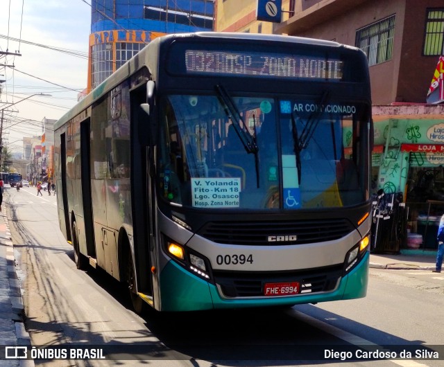 Auto Viação Urubupungá 00394 na cidade de Osasco, São Paulo, Brasil, por Diego Cardoso da Silva. ID da foto: 10400877.