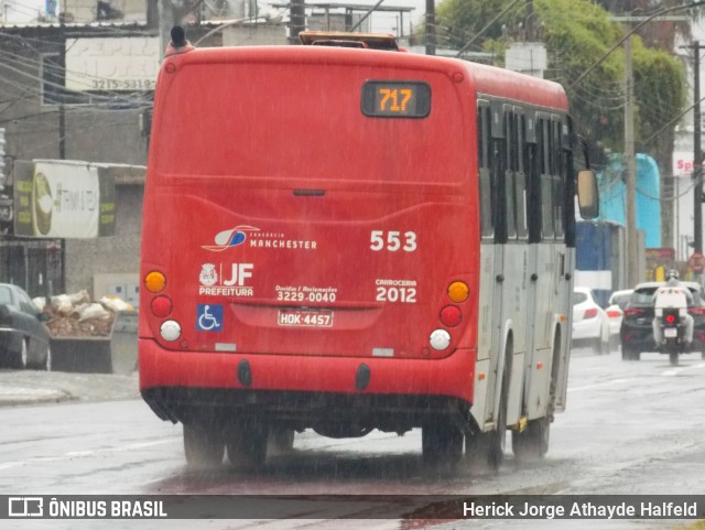 TUSMIL - Transporte Urbano São Miguel 553 na cidade de Juiz de Fora, Minas Gerais, Brasil, por Herick Jorge Athayde Halfeld. ID da foto: 10400992.