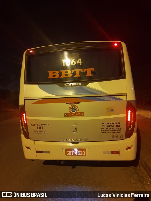 BBTT - Benfica Barueri Transporte e Turismo 1864 na cidade de Sorocaba, São Paulo, Brasil, por Lucas Vinicius Ferreira. ID da foto: 10398026.