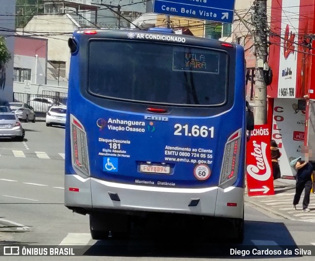Viação Osasco 21.661 na cidade de Osasco, São Paulo, Brasil, por Diego Cardoso da Silva. Número da foto: #10400870.