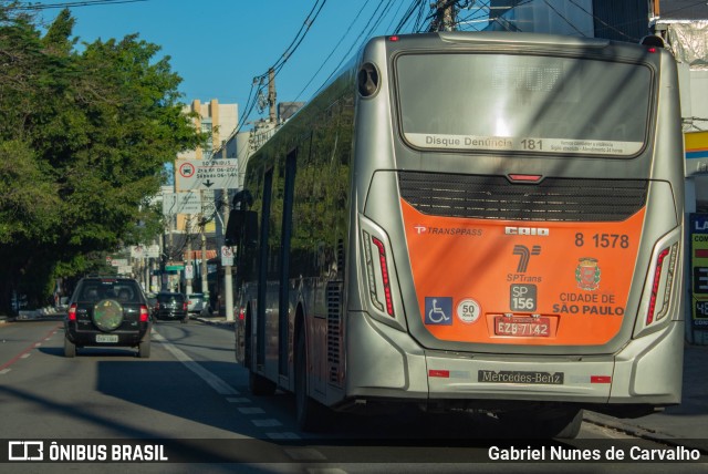 TRANSPPASS - Transporte de Passageiros 8 1578 na cidade de São Paulo, São Paulo, Brasil, por Gabriel Nunes de Carvalho. ID da foto: 10402537.