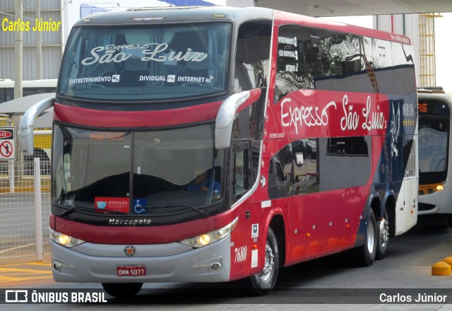 Expresso São Luiz 7680 na cidade de Goiânia, Goiás, Brasil, por Carlos Júnior. Número da foto: #10404001.