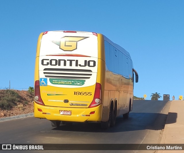 Empresa Gontijo de Transportes 18655 na cidade de Montes Claros, Minas Gerais, Brasil, por Cristiano Martins. ID da foto: 10401766.