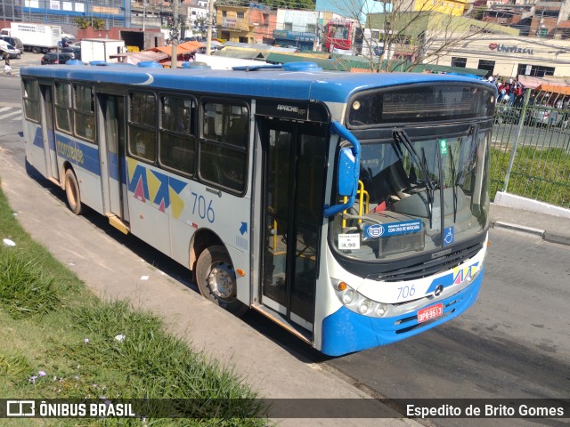 Auto Ônibus Moratense 706 na cidade de Francisco Morato, São Paulo, Brasil, por Espedito de Brito Gomes. ID da foto: 10405603.