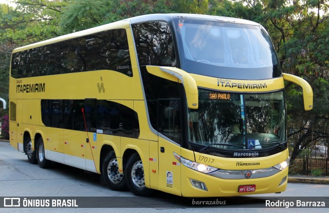 Viação Itapemirim 17017 na cidade de São Paulo, São Paulo, Brasil, por Rodrigo Barraza. ID da foto: 10405847.