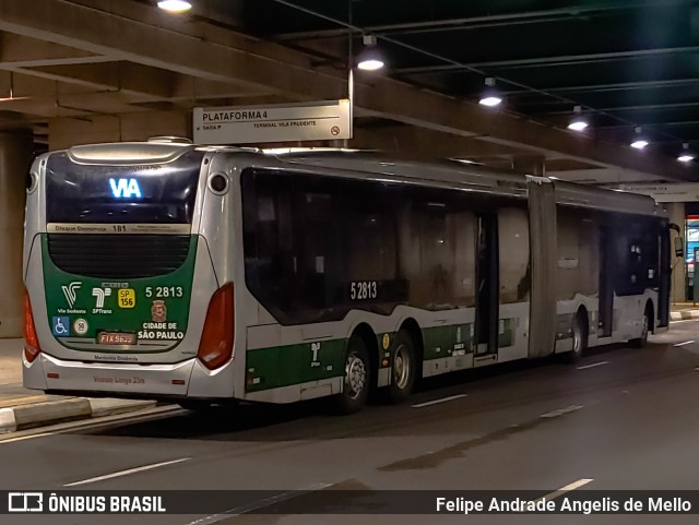 Via Sudeste Transportes S.A. 5 2813 na cidade de São Paulo, São Paulo, Brasil, por Felipe Andrade Angelis de Mello. Número da foto: #10407383.