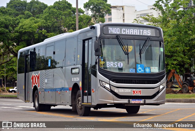 Auto Viação 1001 RJ 108.1204 na cidade de Rio de Janeiro, Rio de Janeiro, Brasil, por Eduardo  Marques Teixeira. ID da foto: 10406017.