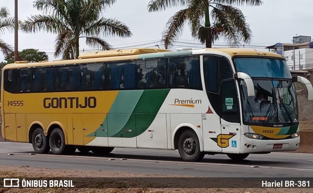 Empresa Gontijo de Transportes 14555 na cidade de Betim, Minas Gerais, Brasil, por Hariel BR-381. ID da foto: 10407915.