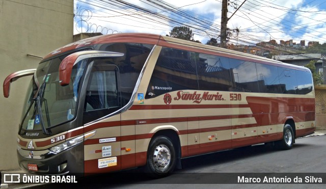 Santa Maria Fretamento e Turismo 530 na cidade de São Bernardo do Campo, São Paulo, Brasil, por Marco Antonio da Silva. ID da foto: 10412990.