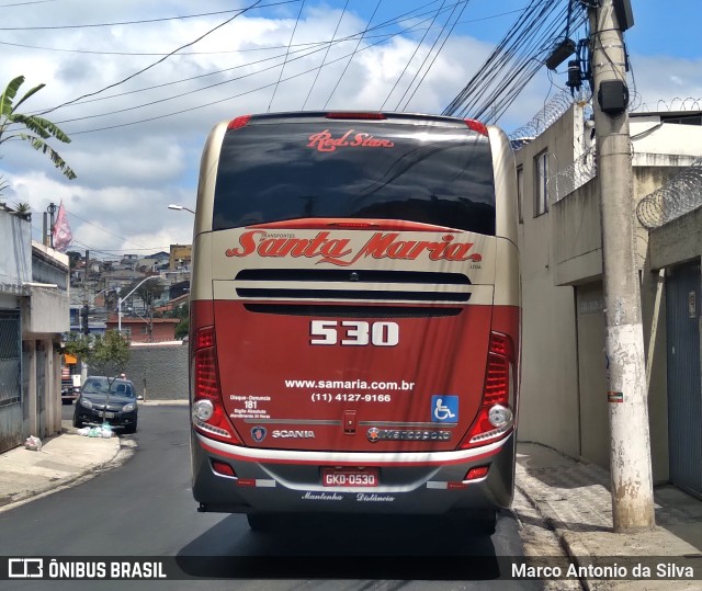 Santa Maria Fretamento e Turismo 530 na cidade de São Bernardo do Campo, São Paulo, Brasil, por Marco Antonio da Silva. ID da foto: 10412979.