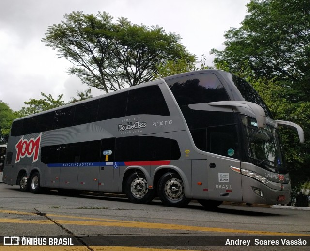 Auto Viação 1001 RJ 108.1138 na cidade de São Paulo, São Paulo, Brasil, por Andrey  Soares Vassão. Número da foto: #10416258.