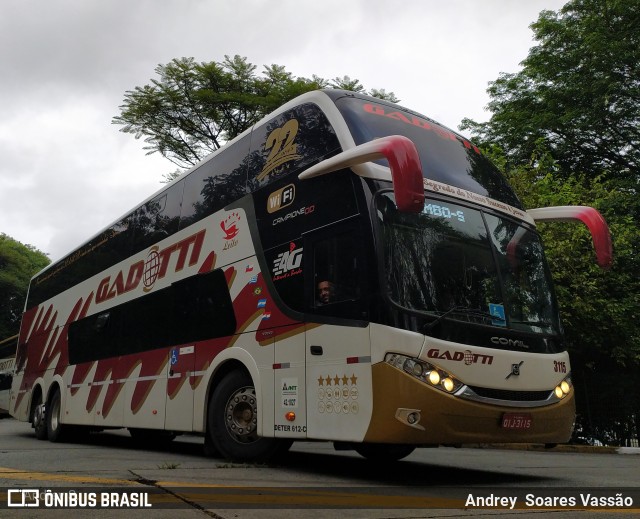 Auto Viação Gadotti 3115 na cidade de São Paulo, São Paulo, Brasil, por Andrey  Soares Vassão. Número da foto: #10416280.