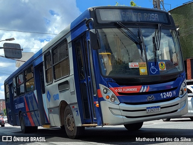 Viação Sul Fluminense 1240 na cidade de Volta Redonda, Rio de Janeiro, Brasil, por Matheus Martins da Silva. ID da foto: 10417166.