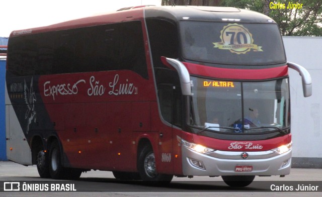 Expresso São Luiz 8060 na cidade de Goiânia, Goiás, Brasil, por Carlos Júnior. ID da foto: 10416916.