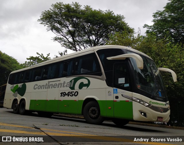 Viação Continental de Transportes 19450 na cidade de São Paulo, São Paulo, Brasil, por Andrey  Soares Vassão. Número da foto: #10419717.