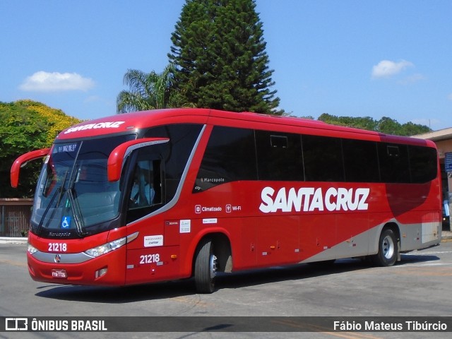 Viação Santa Cruz 21218 na cidade de Três Corações, Minas Gerais, Brasil, por Fábio Mateus Tibúrcio. ID da foto: 10421612.