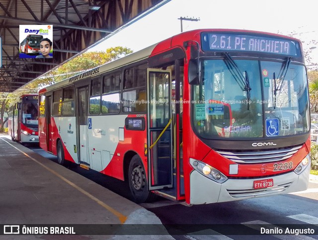 Expresso CampiBus 2288 na cidade de Campinas, São Paulo, Brasil, por Danilo Augusto. ID da foto: 10421443.