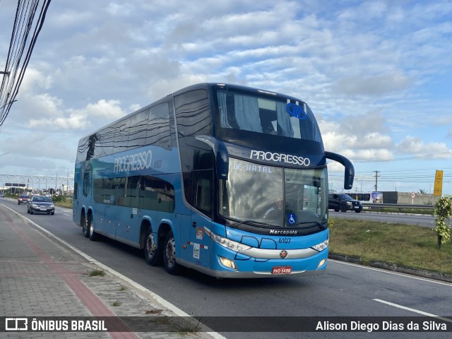 Auto Viação Progresso 6107 na cidade de Parnamirim, Rio Grande do Norte, Brasil, por Alison Diego Dias da Silva. ID da foto: 10423244.