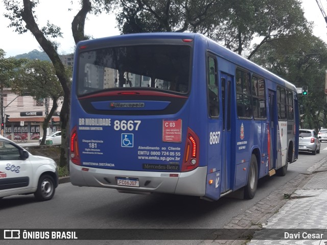 BR Mobilidade Baixada Santista 8667 na cidade de Santos, São Paulo, Brasil, por Davi Cesar. Número da foto: #10428621.