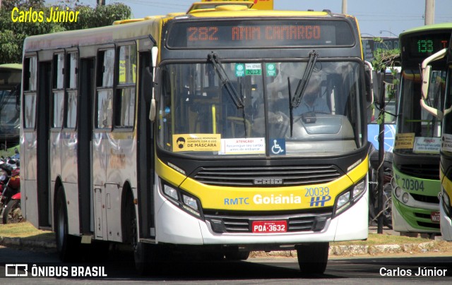 HP Transportes Coletivos 20039 na cidade de Aparecida de Goiânia, Goiás, Brasil, por Carlos Júnior. Número da foto: #10342994.