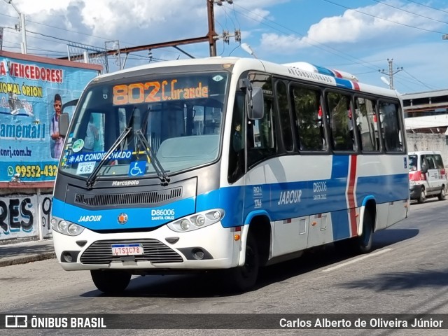 Auto Viação Jabour D86006 na cidade de Rio de Janeiro, Rio de Janeiro, Brasil, por Carlos Alberto de Oliveira Júnior. ID da foto: 10343121.