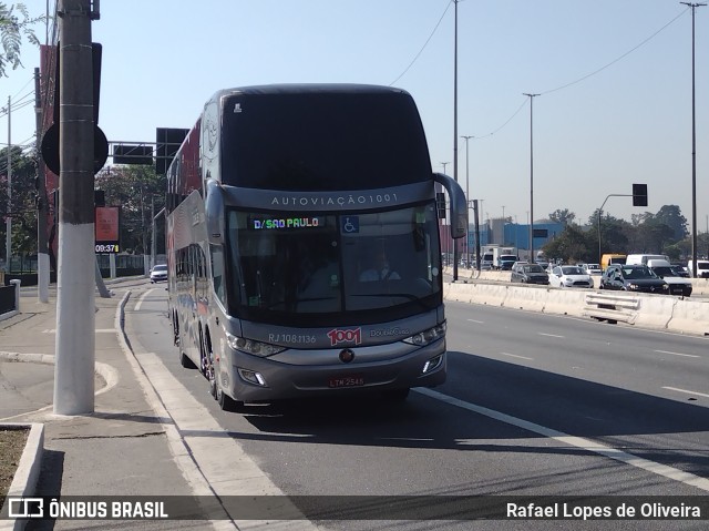 Auto Viação 1001 RJ 108.1136 na cidade de São Paulo, São Paulo, Brasil, por Rafael Lopes de Oliveira. ID da foto: 10340962.