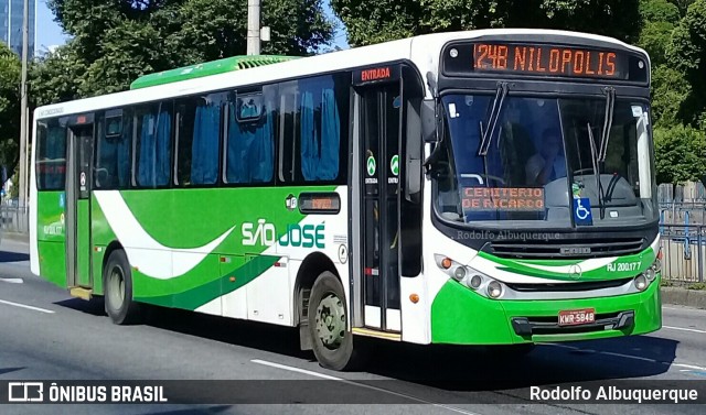 Viação São José RJ 200.177 na cidade de Rio de Janeiro, Rio de Janeiro, Brasil, por Rodolfo Albuquerque. ID da foto: 10341341.