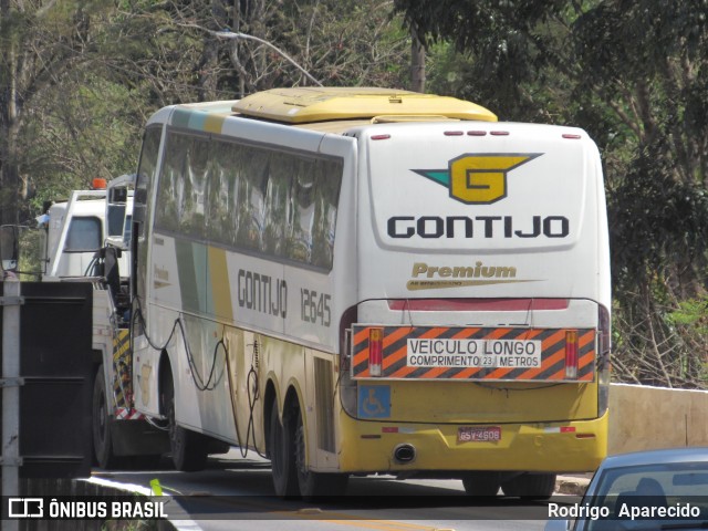 Empresa Gontijo de Transportes 12645 na cidade de Conselheiro Lafaiete, Minas Gerais, Brasil, por Rodrigo  Aparecido. ID da foto: 10342872.