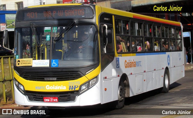 HP Transportes Coletivos 20019 na cidade de Goiânia, Goiás, Brasil, por Carlos Júnior. Número da foto: #10342796.