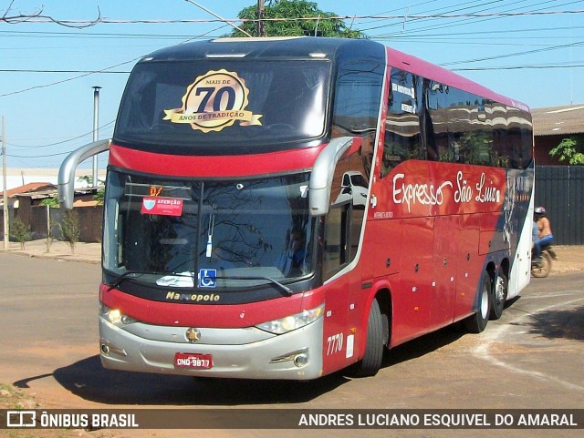 Expresso São Luiz 7770 na cidade de Rondonópolis, Mato Grosso, Brasil, por ANDRES LUCIANO ESQUIVEL DO AMARAL. Número da foto: #10431987.