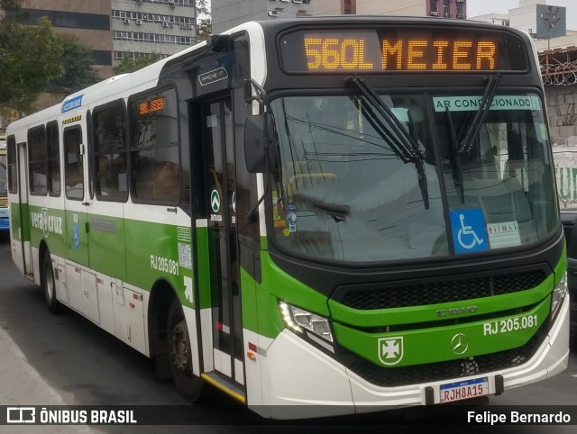 Viação Vera Cruz RJ 205.081 na cidade de Duque de Caxias, Rio de Janeiro, Brasil, por Felipe Bernardo. ID da foto: 10433498.