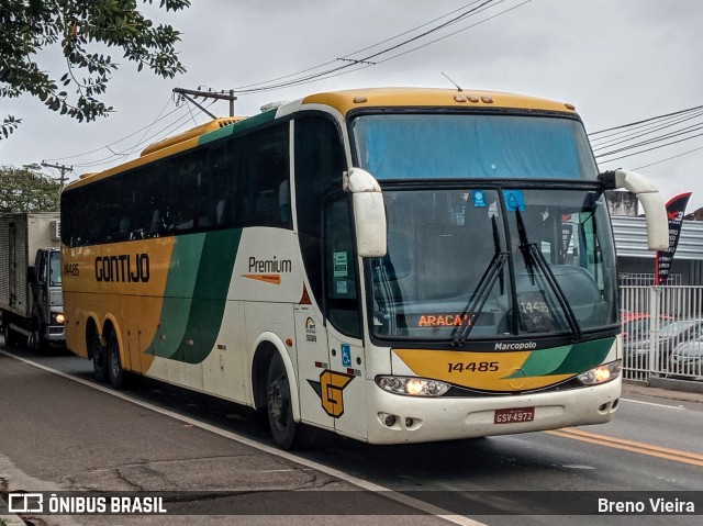 Empresa Gontijo de Transportes 14485 na cidade de Campos dos Goytacazes, Rio de Janeiro, Brasil, por Breno Vieira. ID da foto: 10431770.