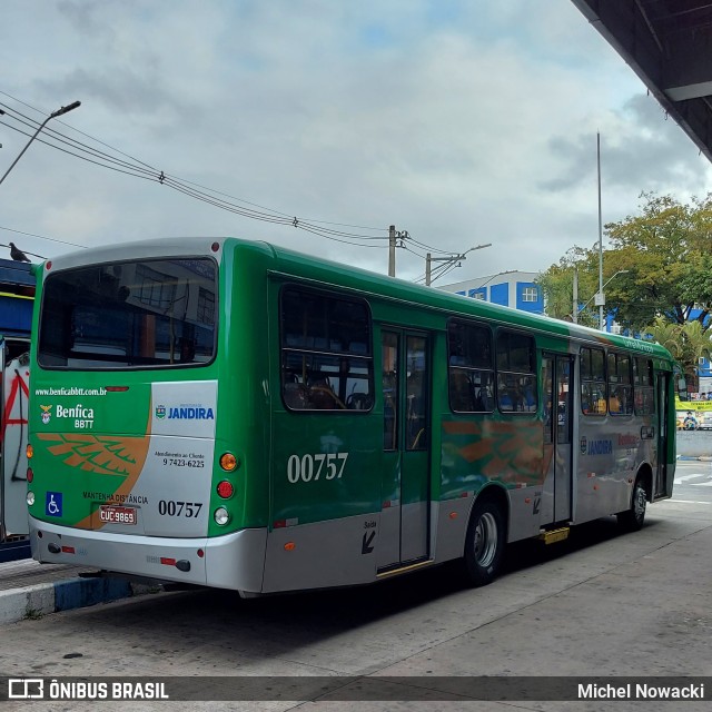 BBTT - Benfica Barueri Transporte e Turismo 00757 na cidade de Jandira, São Paulo, Brasil, por Michel Nowacki. ID da foto: 10346943.