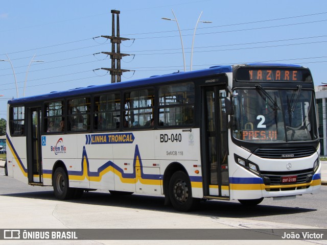 Belém Rio Transportes BD-040 na cidade de Belém, Pará, Brasil, por João Victor. Número da foto: #10347747.