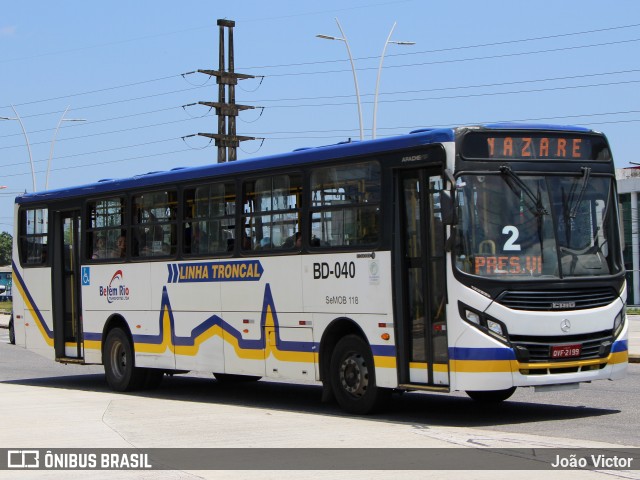 Belém Rio Transportes BD-040 na cidade de Belém, Pará, Brasil, por João Victor. ID da foto: 10347747.