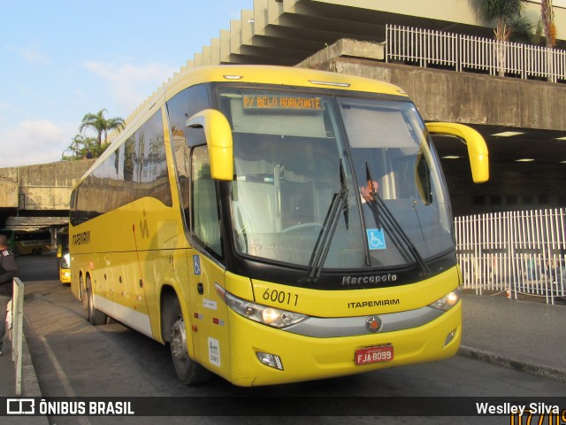 Viação Itapemirim 60011 na cidade de Belo Horizonte, Minas Gerais, Brasil, por Weslley Silva. ID da foto: 10345663.