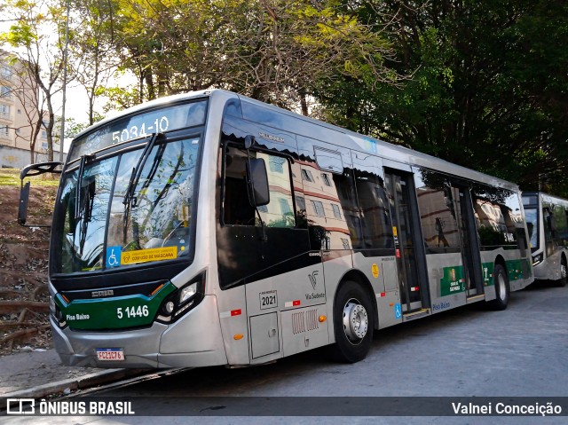 Via Sudeste Transportes S.A. 5 1446 na cidade de São Paulo, São Paulo, Brasil, por Valnei Conceição. ID da foto: 10347685.