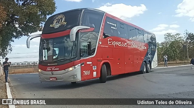 Expresso São Luiz 7800 na cidade de Brasília, Distrito Federal, Brasil, por Udiston Teles de Oliveira. ID da foto: 10347213.