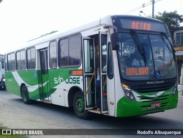 Viação São José RJ 200.161 na cidade de Nova Iguaçu, Rio de Janeiro, Brasil, por Rodolfo Albuquerque. ID da foto: 10346536.