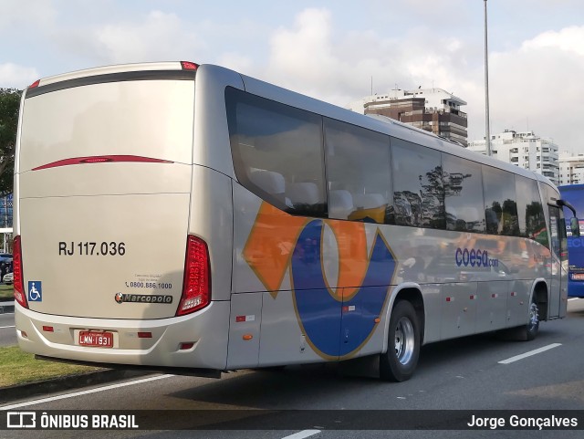 Coesa Transportes RJ 117.036 na cidade de Rio de Janeiro, Rio de Janeiro, Brasil, por Jorge Gonçalves. Número da foto: #10348963.