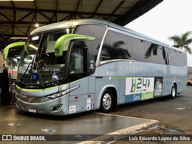 Viação Garcia 82095 na cidade de Londrina, Paraná, Brasil, por Luiz Eduardo Lopes da Silva. ID da foto: 10351213.