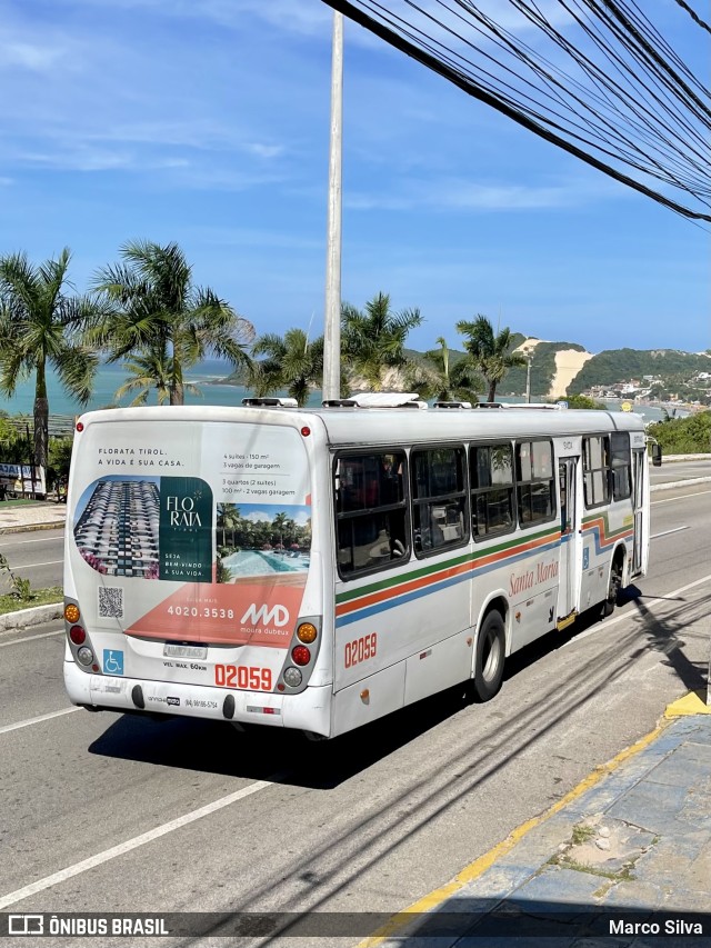 Auto Ônibus Santa Maria Transporte e Turismo 02059 na cidade de Natal, Rio Grande do Norte, Brasil, por Marco Silva. Número da foto: #10350166.