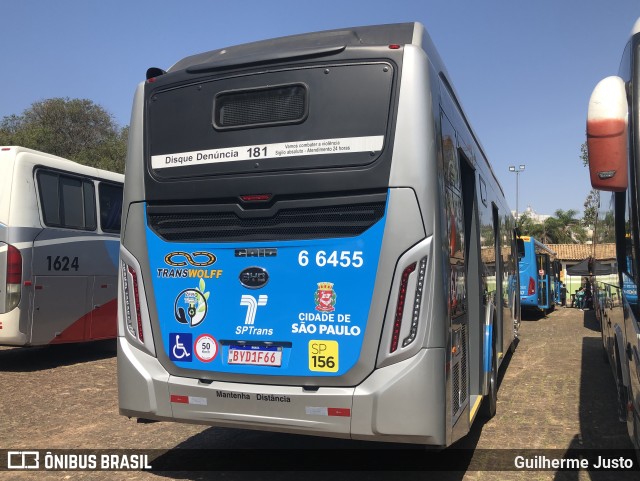 Transwolff Transportes e Turismo 6 6455 na cidade de Campinas, São Paulo, Brasil, por Guilherme Justo. Número da foto: #10350742.