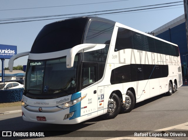 Auto Viação Catarinense 3699 na cidade de São Paulo, São Paulo, Brasil, por Rafael Lopes de Oliveira. Número da foto: #10347803.
